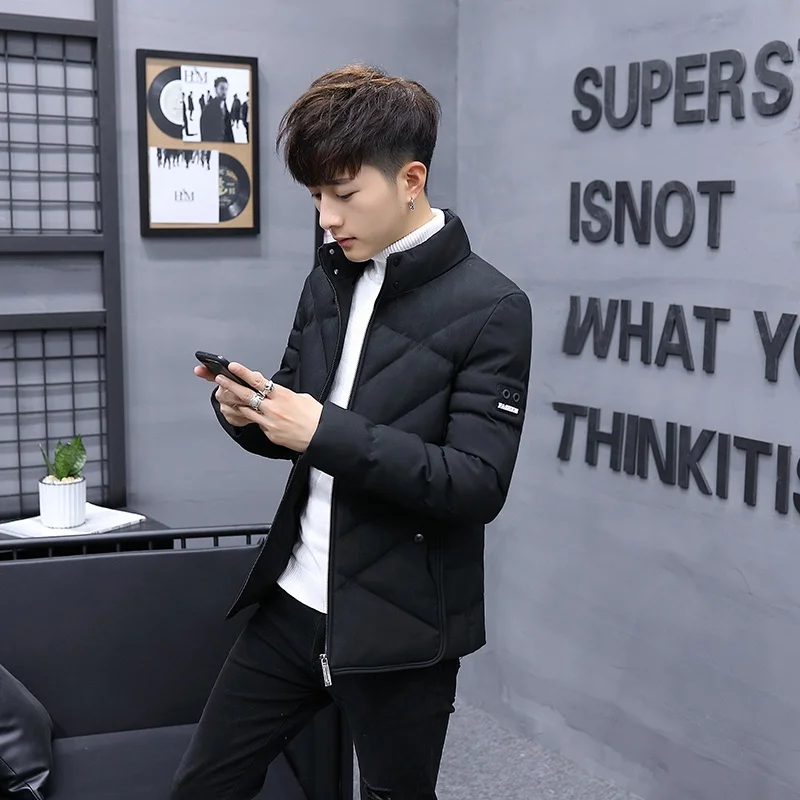 

Мужская хлопковая куртка-пуховик с воротником-стойкой, утепленная, модная, молодежная, повседневная, стандартного кроя