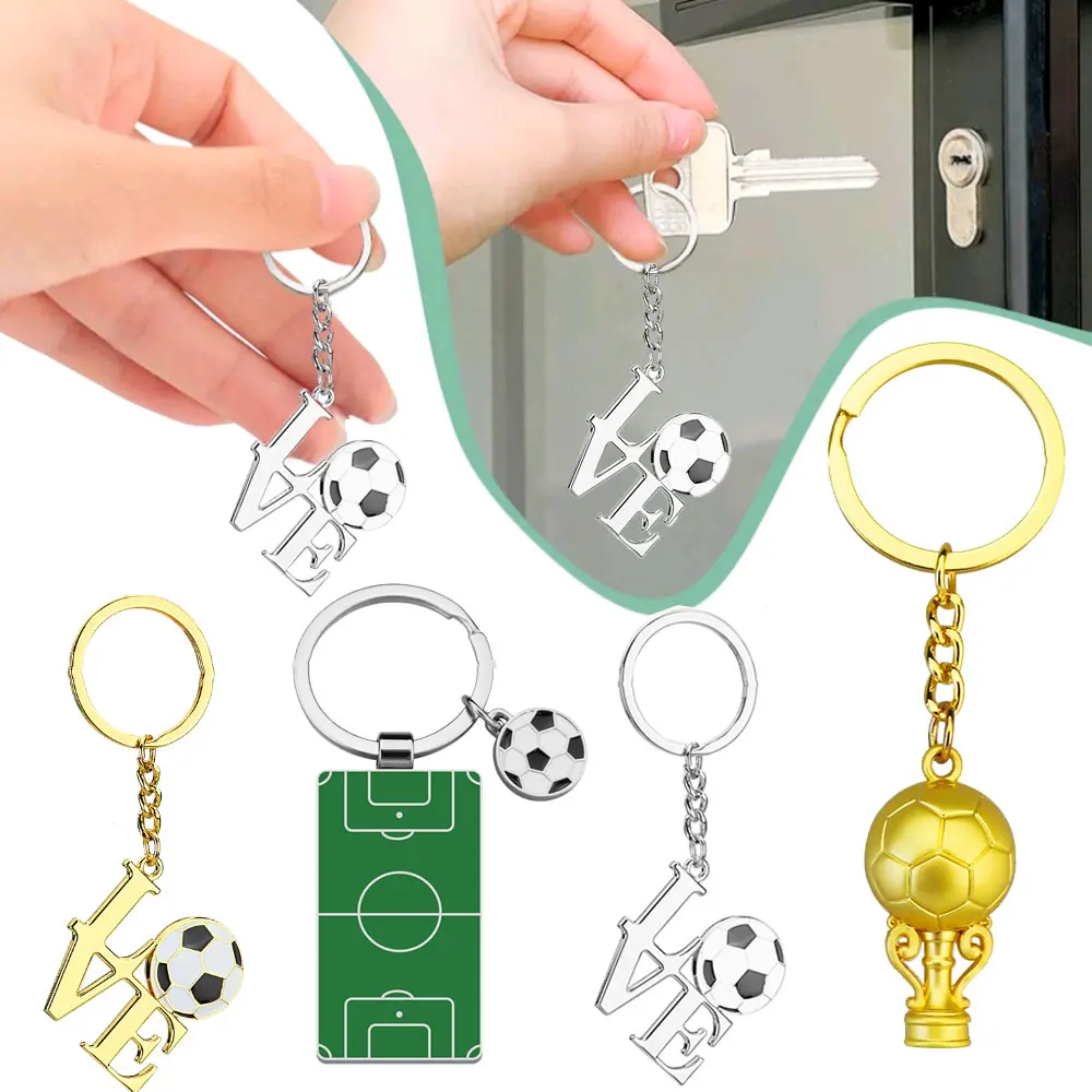 1Pc Euro Five Major League Football Keychains Zinc Alloy Keyrings 2024 Personalised Pendants Car Interior Decor Accessories