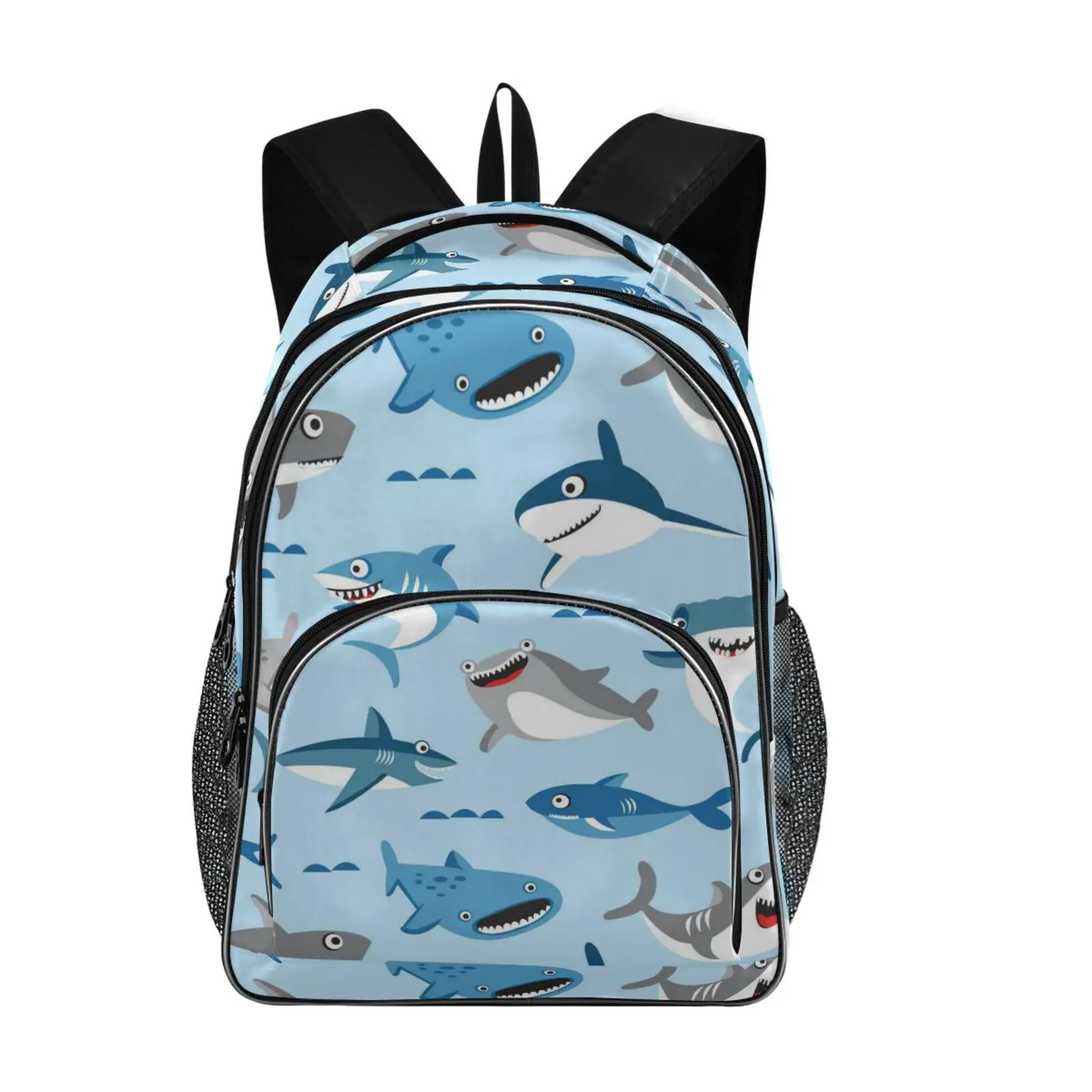 Multifunctional Backpack Men Large Capacity 15 Inch Laptop Backpack Cartoon shark Travel Bag College Schoolbag USB Charging Por