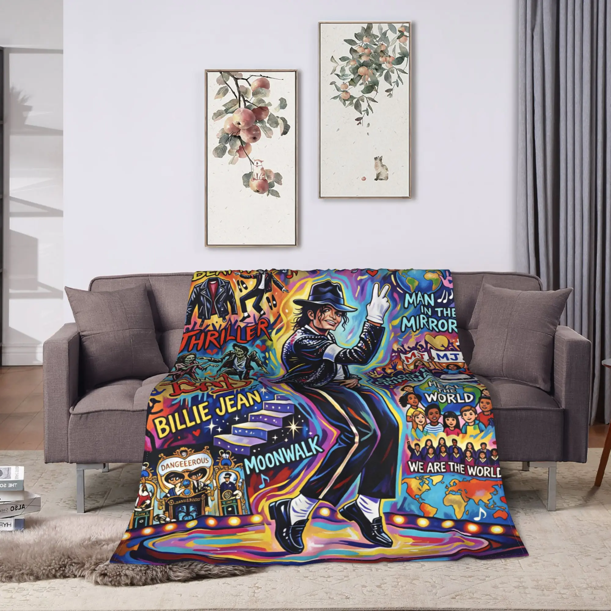 Michael Jackson Flannel Blanket  Super Soft Throw Blanket for Couch Chair Decorative Aesthetic Bedspread Sofa Bed Cover