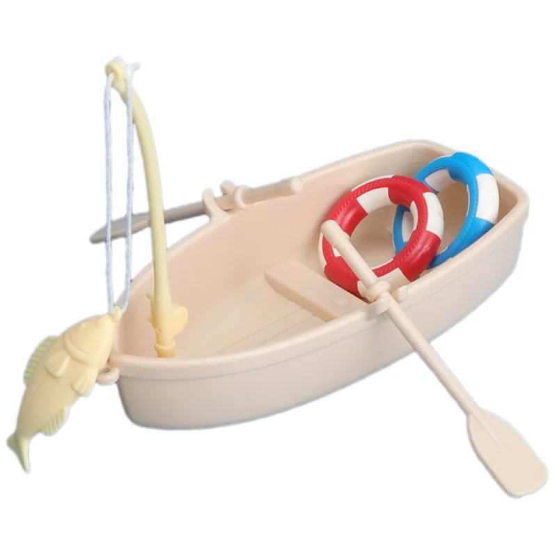 

Children's toy mini ship swimming ring decorative fishing boat model miniature decoration