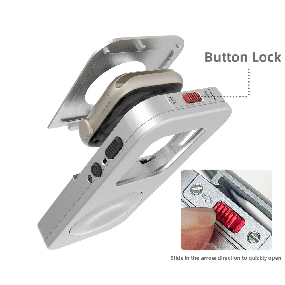 1pc Metal Watch Case Stylish Shielding Protective Metal Case Stand New Roller Interaction Protective Cover Watch Accessories