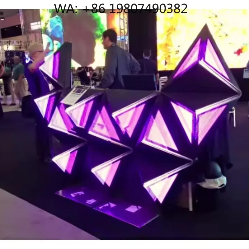 P5 All-in-one Full Color Irregular LED DJ Booth Table Integrated Cool Display Screen for Indoor Nightclub KTV Bar Live Shows