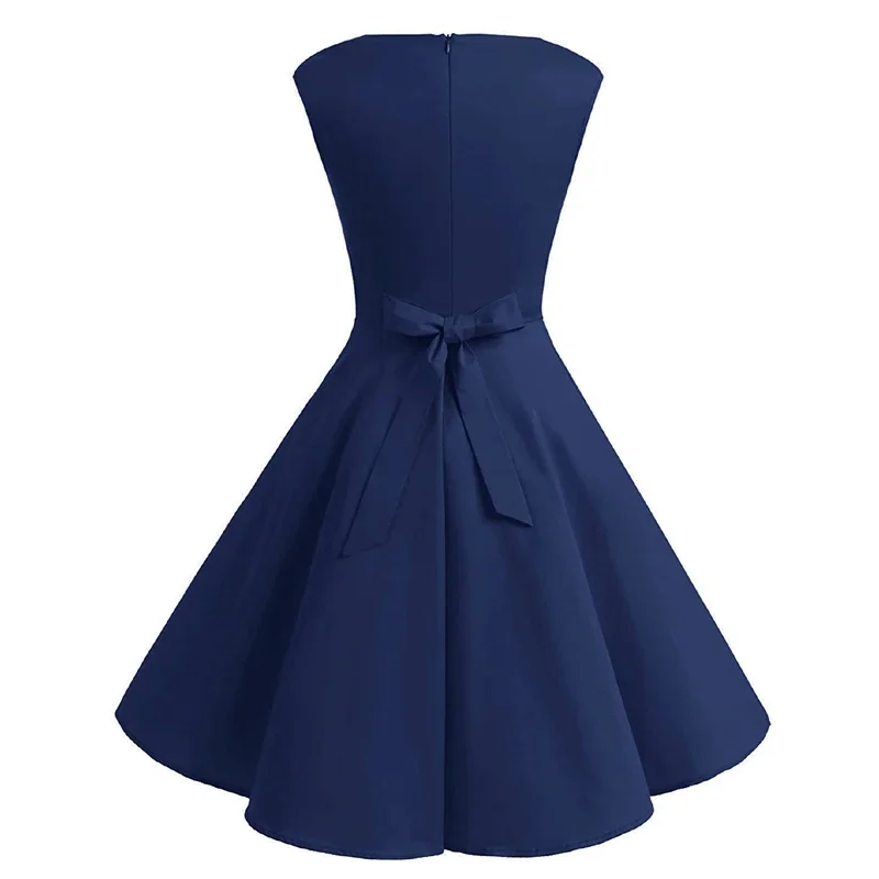 Women Summer Dress 2025 Elegant Retro Vintage 50s 60s Robe Rockabilly Swing Pin up Dresses Casual Sesy V neck Red Party Vestidos