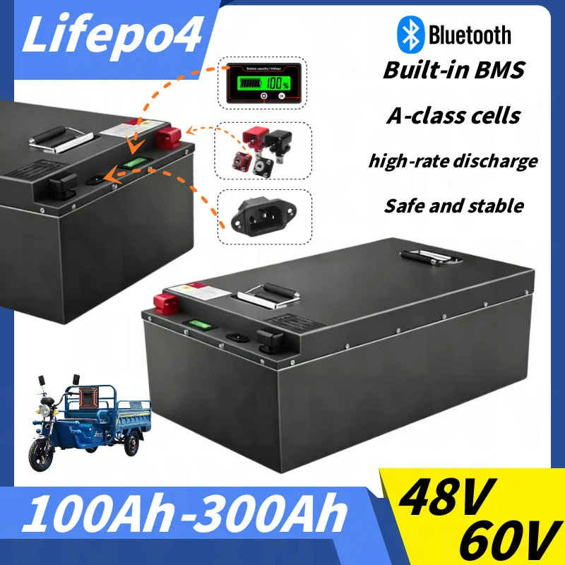 XNY-48V 60V 100Ah 150Ah 200Ah 300Ah Lifepo4 lithium battery pack bluetooth BMS 100A 200A for 5000W 8000W 10000W 12KW Golf Cart
