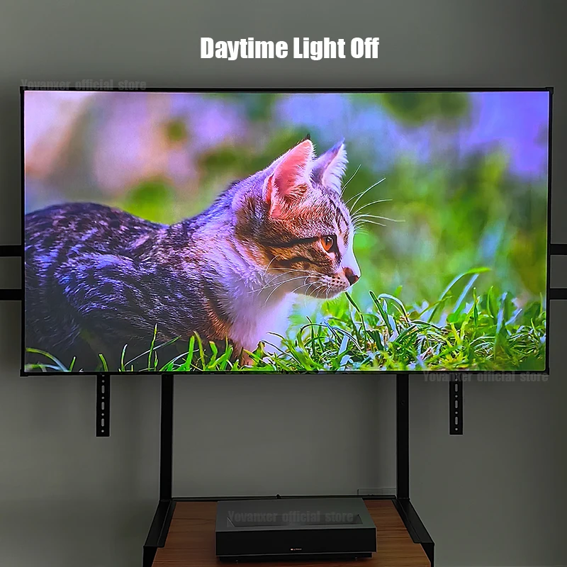 Super 150 Inches Max ALR UST Fixed Frame Projection Screen T Prism Ambient Light Rejecting for Ultra Short Throw Projector 8K 3D