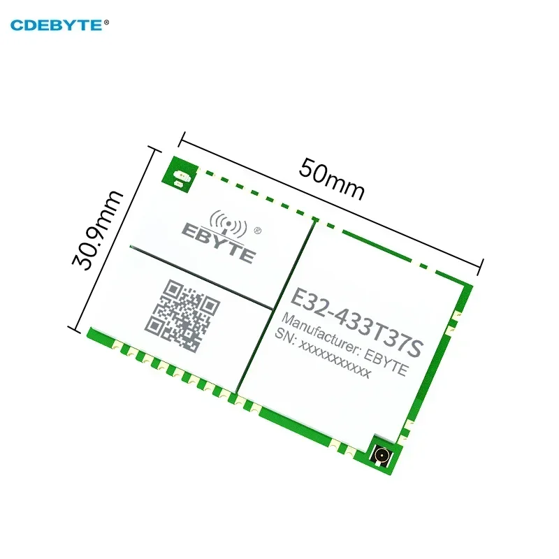 LoRa 모듈 스프레드 스펙트럼 무선 시리얼 모듈, CDEBYTE E32-433T37S, 25km 공기 깨우기 스탬프 홀, IPEX, 433MHz, 5W LoRa