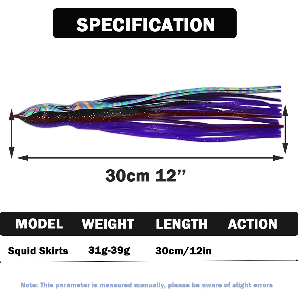 1pc Replacement Octopus Skirts 30cm 12inch Trolling Lures Soft Rigged Skirt Marlin Tuna Wahoo Mahi Saltwater Big Game Fishing