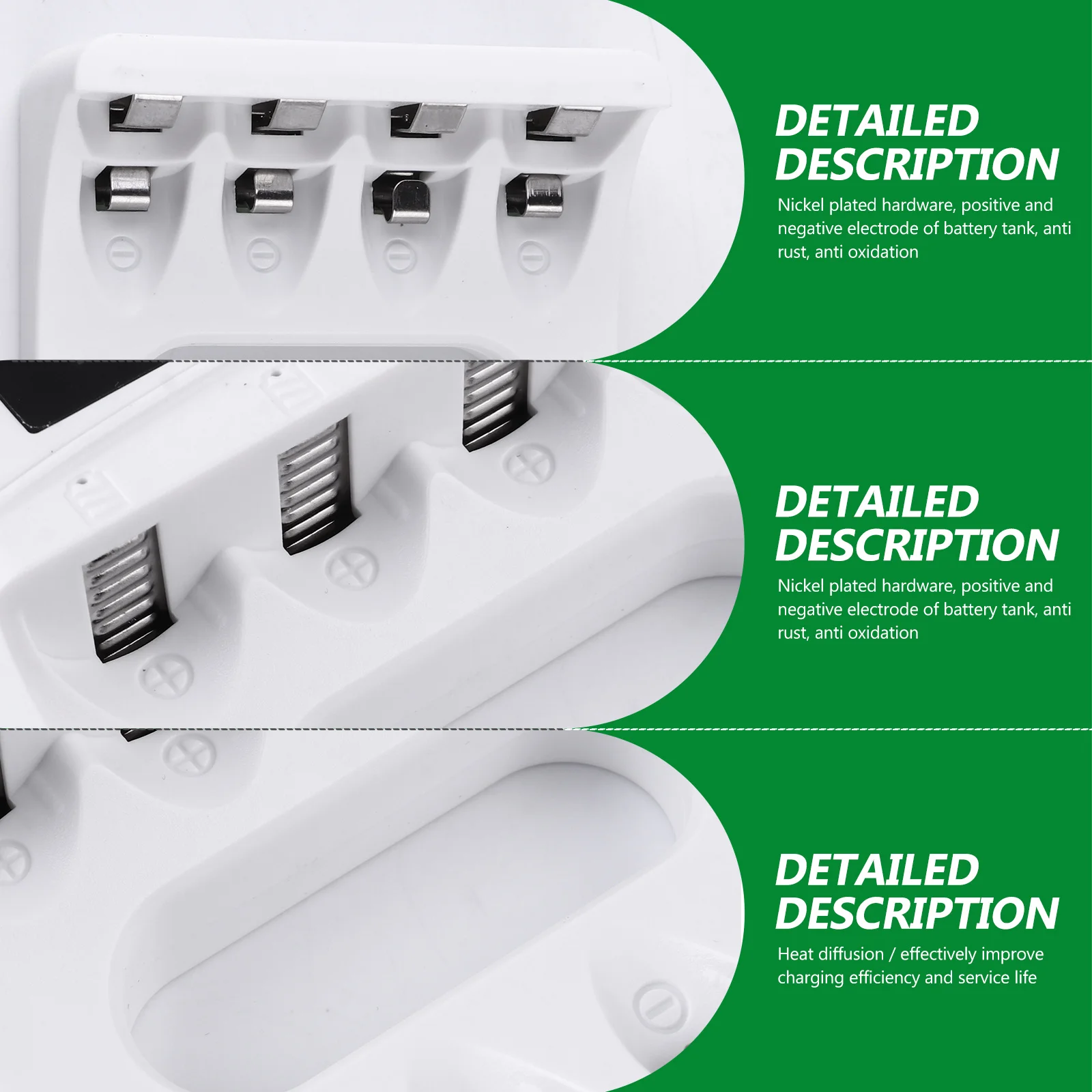 

Display 4 Bay Rechargeable Batteries Chargers Individual Slot Universal Rechargeable Batteries Charging