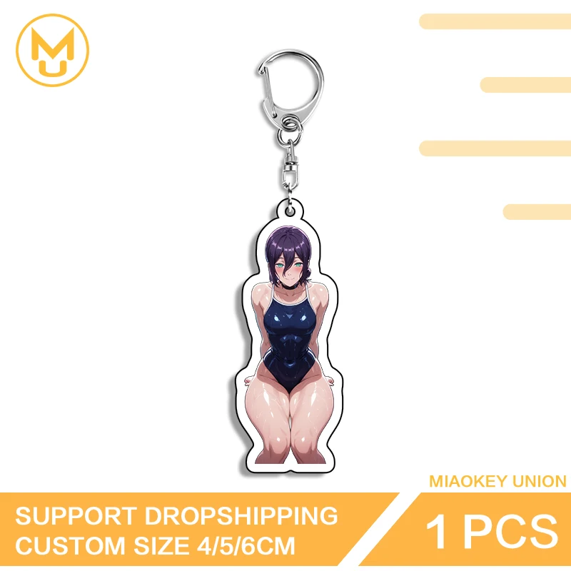 Pretty Girl Reze Funny Double Sided Acrylic Keyring Big Boobs Unisex Edgy Publicized Personality Shockproof Costumes Jewelry