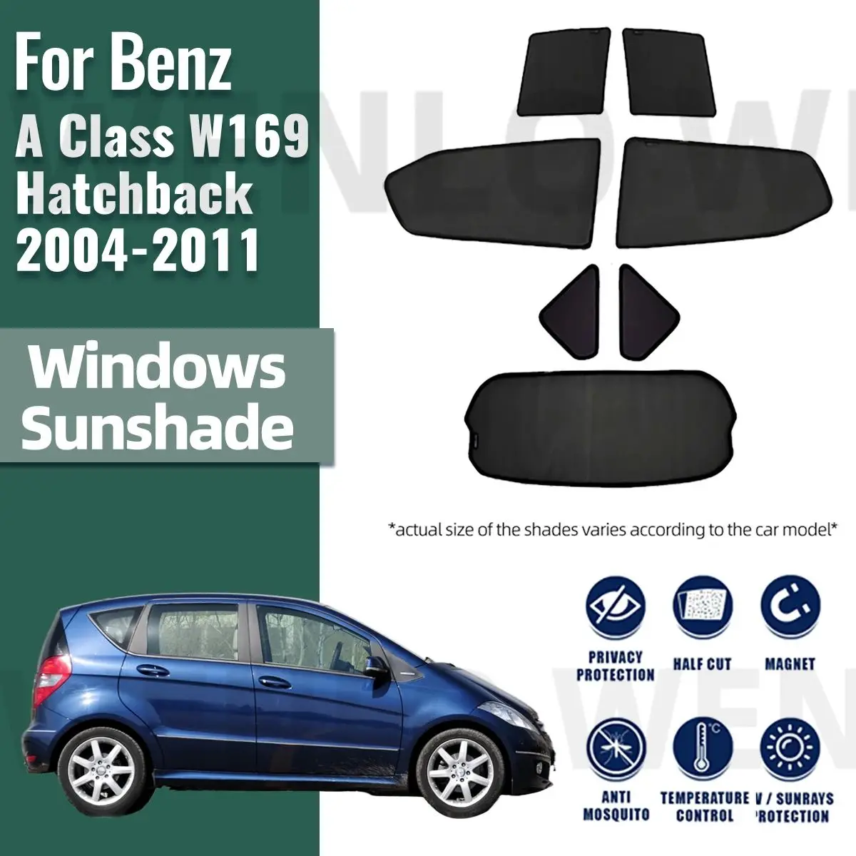 

For Mercedes Benz Class A W169 160 180 2004-2012 Car Sunshade Front Rear Windshield Curtain Side Window Sun Shade Visor