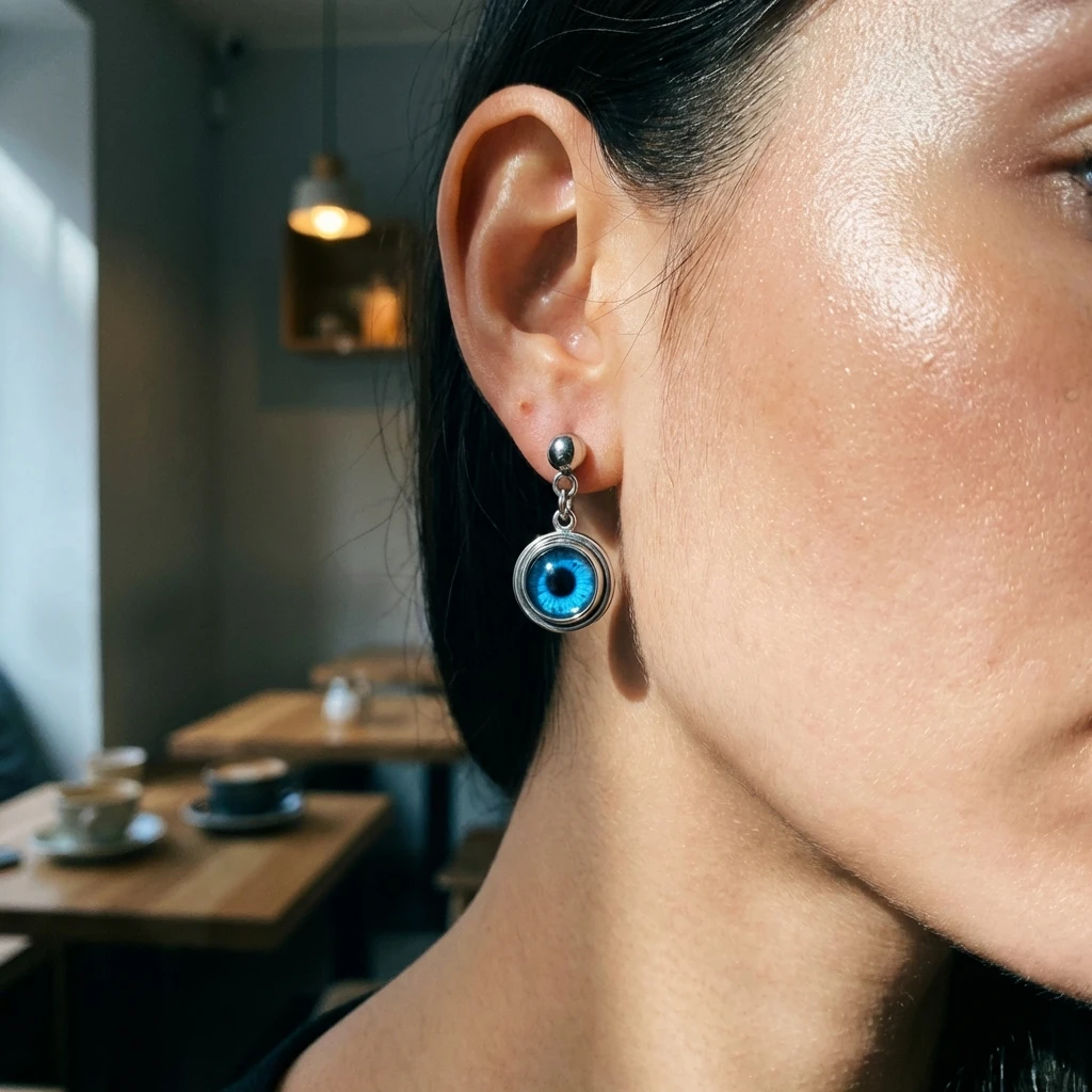 Realistic Blue Evil Eye Drop Earrings Amulet Dangle Earrings Protective Jewelry Gifts for Women Daily Wear