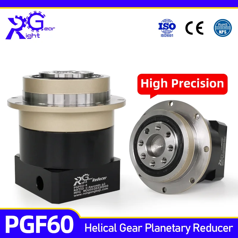 PGF60 200W 400W Servo Motor High Precision Flange Output Planetary Gearbox Helical Gear Planetary Reducer Gearbox Speed Reducer