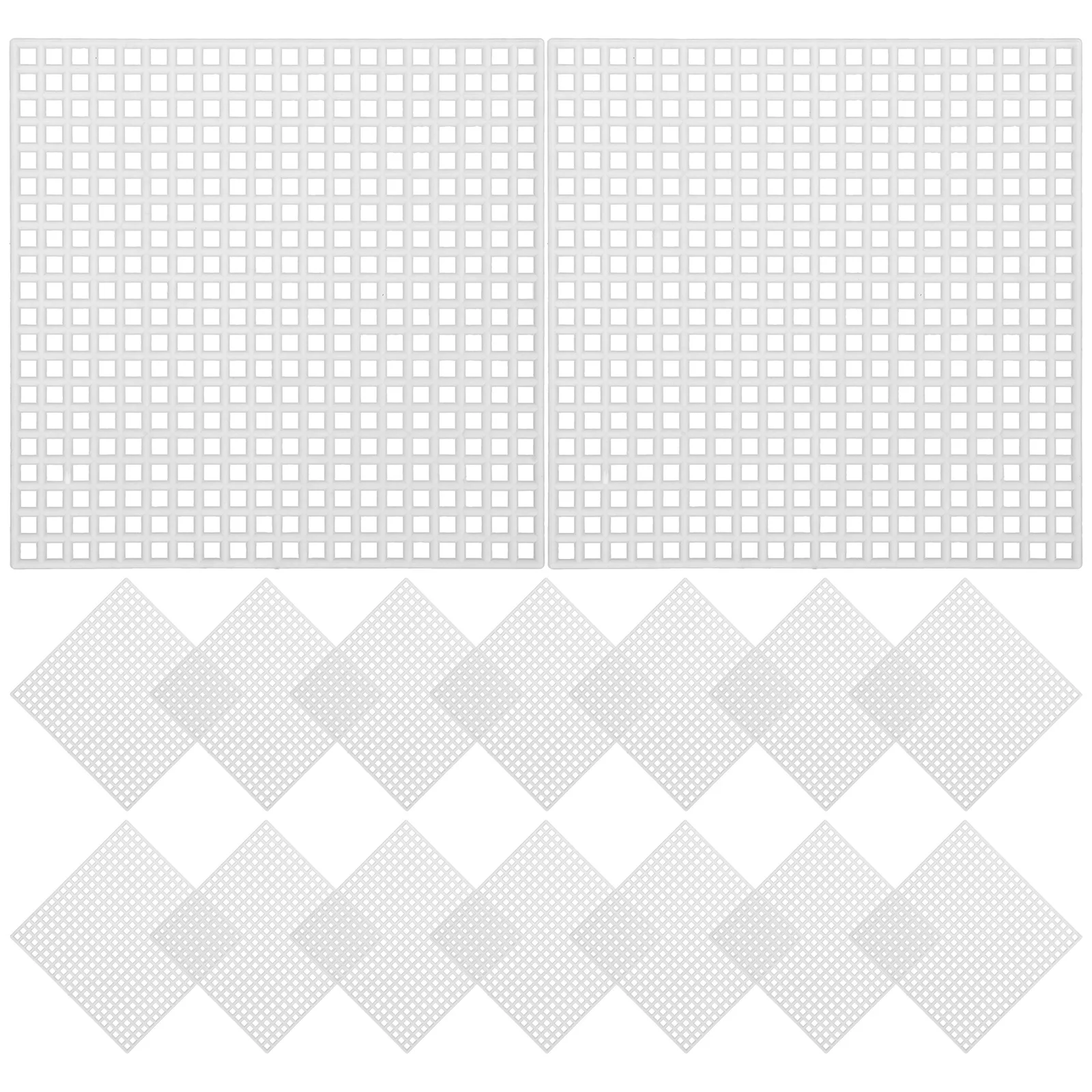 

40Pcs Plastic Mesh Sheets 8x8cm White 6 Count Square Grid for Embroidery Cross Stitch Needlepoint Crafts Bag Making DIY