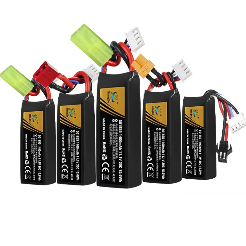 New 501855 11.1V 1400mAh 30C Lipo Rechargeable Battery for Water Gun for Mini Airsoft BB Air Pistol Electric Toys Guns Parts