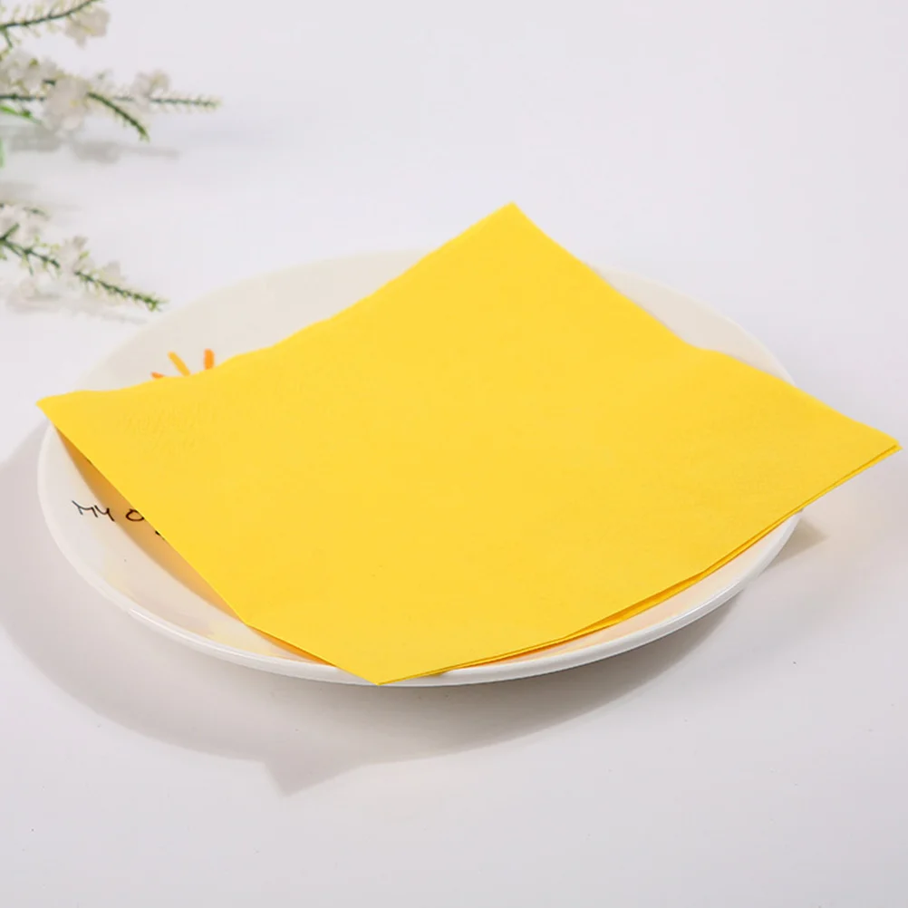 80 pçs guardanapos de papel decorativos decorações de mesa de festa favores de aniversário tecido doméstico amarelo engrossar