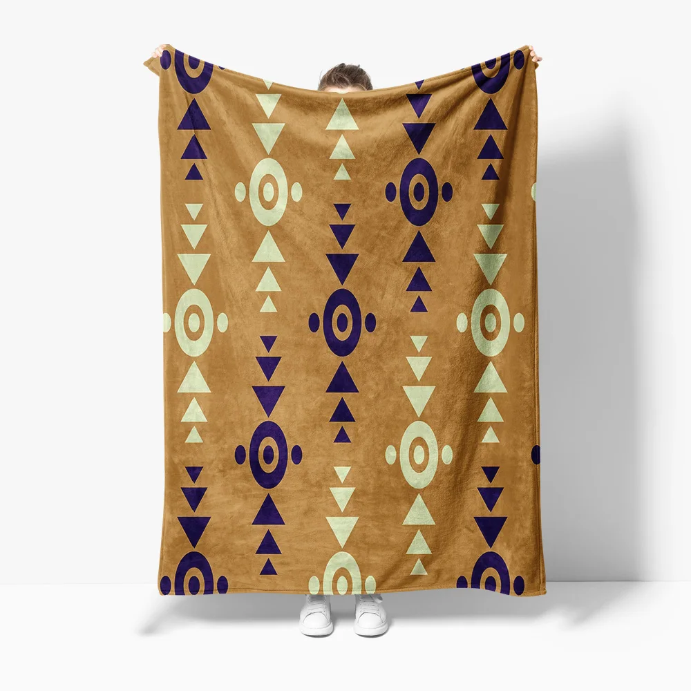 

Faux Fur Throw Blanket Tribal Geometric Pattern Sofa Bed Bedspread Cushion Cover Decor