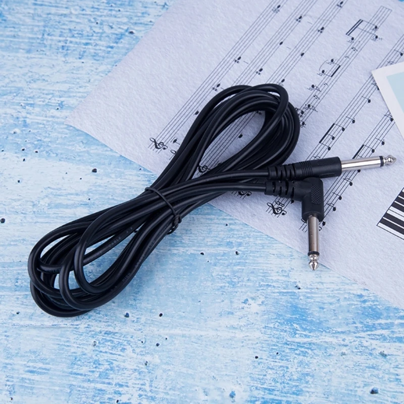 10ft 6.35mm Electric Guitar Cable Instrument Cables Straight to Right Angle Amp Cord 3Meter for Keyboards Effectors