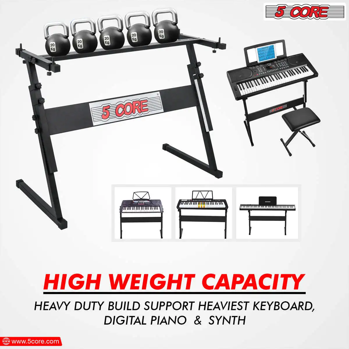 Para 54 61 teclas instrumentos resistente suporte de elevador ajustável 5 núcleo teclado suporte estilo z riser dobrável preto piano elétrico