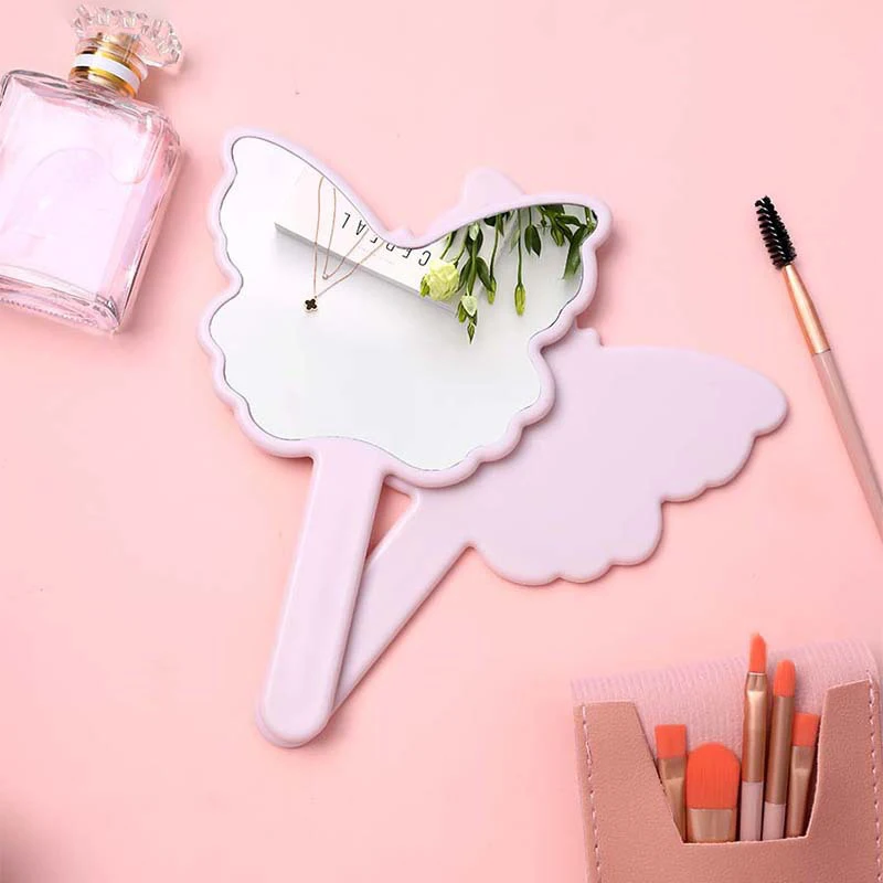 Butterfly Shaped Makeup Mirror Handheld Mirror Portable Eyelash Extension Mirrors Salon Mirrors Makeup Accessories