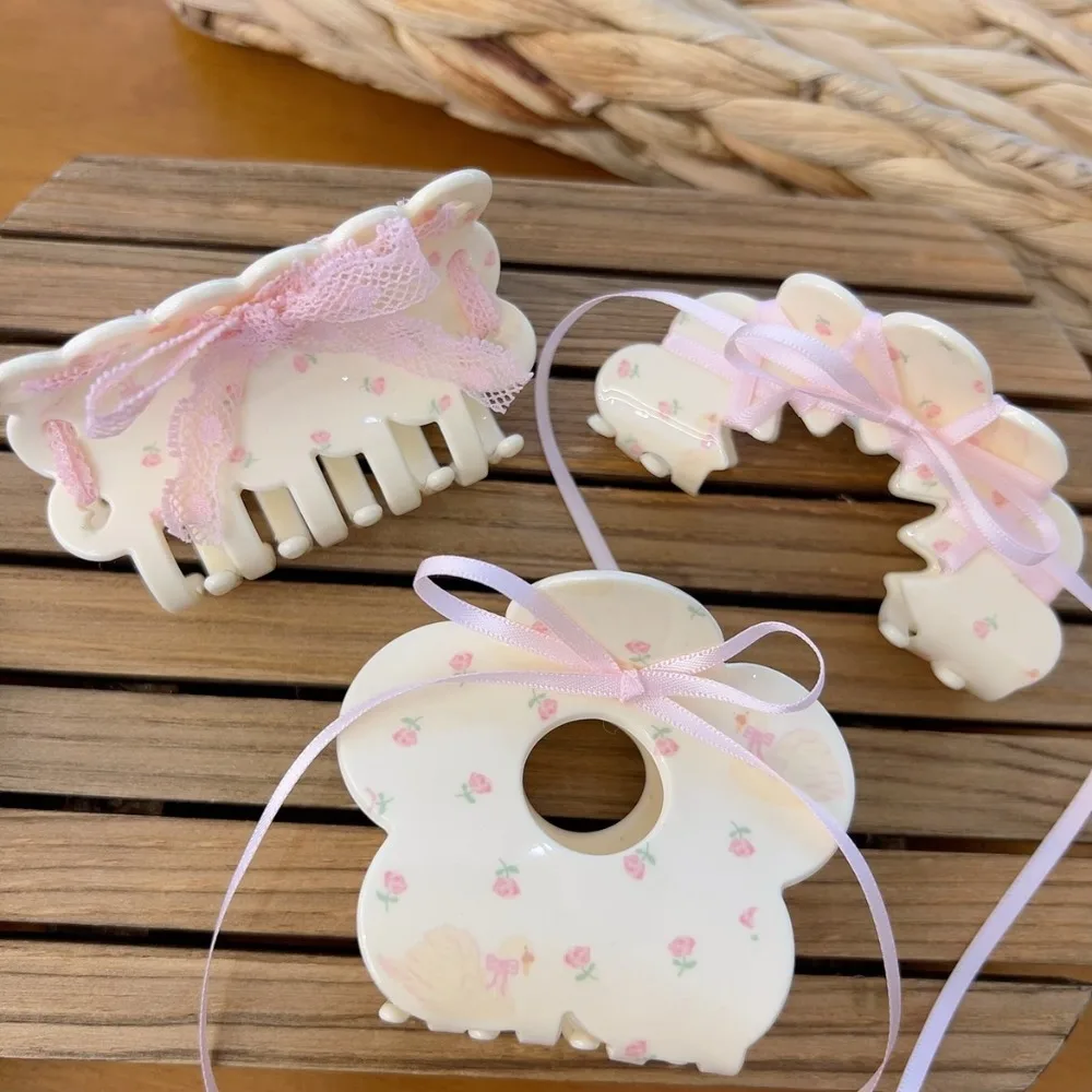 مشبك مخلب شعر بشريط مربط للفتاة ، مسكة بموجة أكريليك ، طراز الباليه ، مشبك مخلب الأسيتات