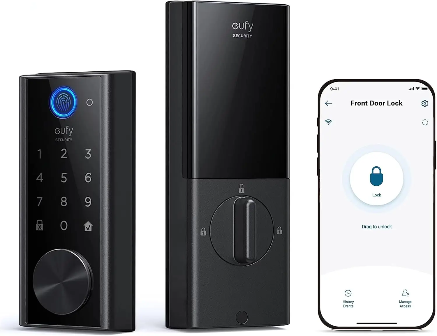 

Smart Fingerprint Lock for Front Door, Easy Installation with Built-in Wi-Fi, One-Year Battery Life, Weatherproof Security