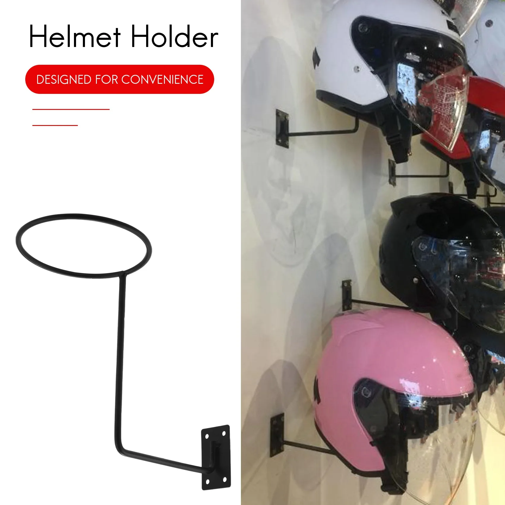 ABJG-2 Pack Motorcycle Accessories Helmet Holder Helmet Hanger Rack Wall Mounted Hook for Coats,