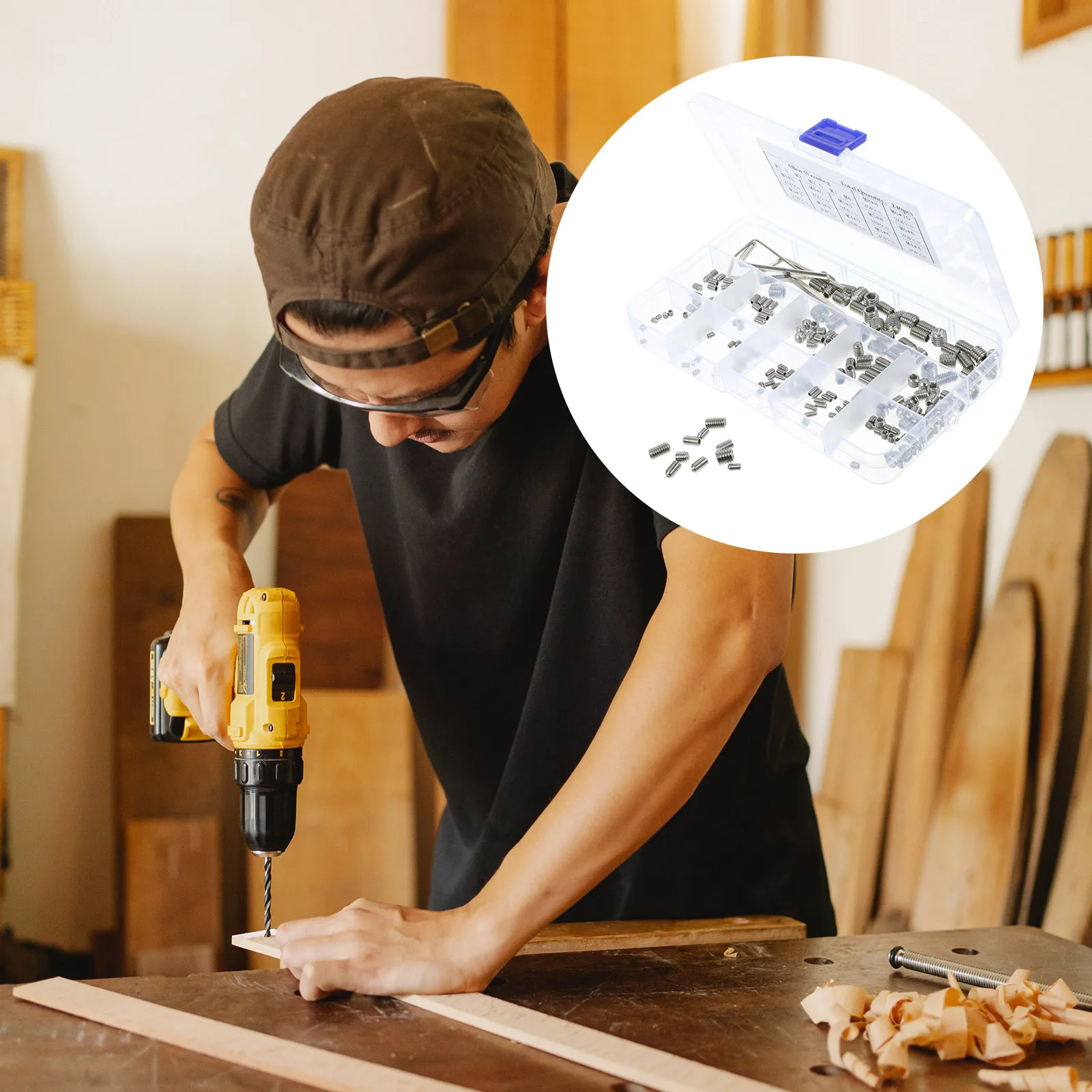 

1 set Stainless Socket Set Screws Headless Machine Screws Assortment Screw Assortment Grub Screw Kit Bathroom Grub