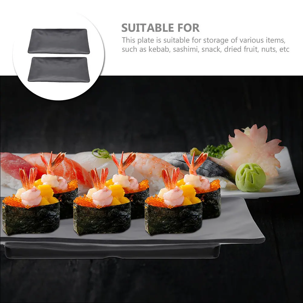 

2Pcs Sushi Serving Trays Japanese Style Food Display Plate Fashionable Snack Dish Household Sashimi Plate