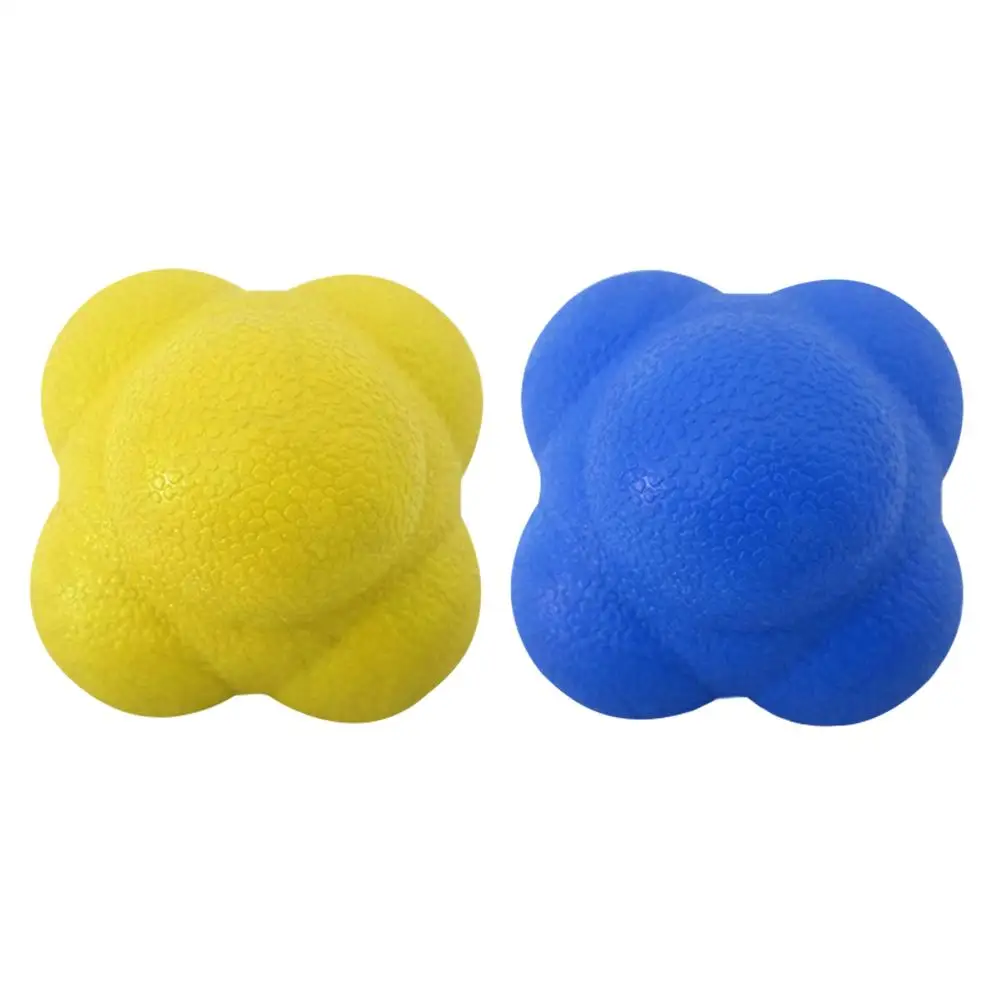 

2Pcs Reaction Ball 6-Sided Bounce Balls Workout Agility Reflex Training Toy Ideal Sports Baseball Softball Football Basketball