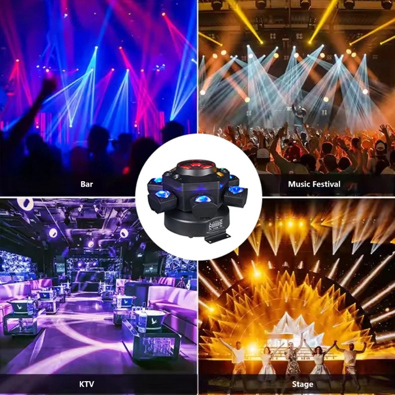 

Tall Power 150W DJ Stage Light 10W RGBW LED Joists 6 Directional Projection Light Coordinate For Incidents Commercial Use M4YD