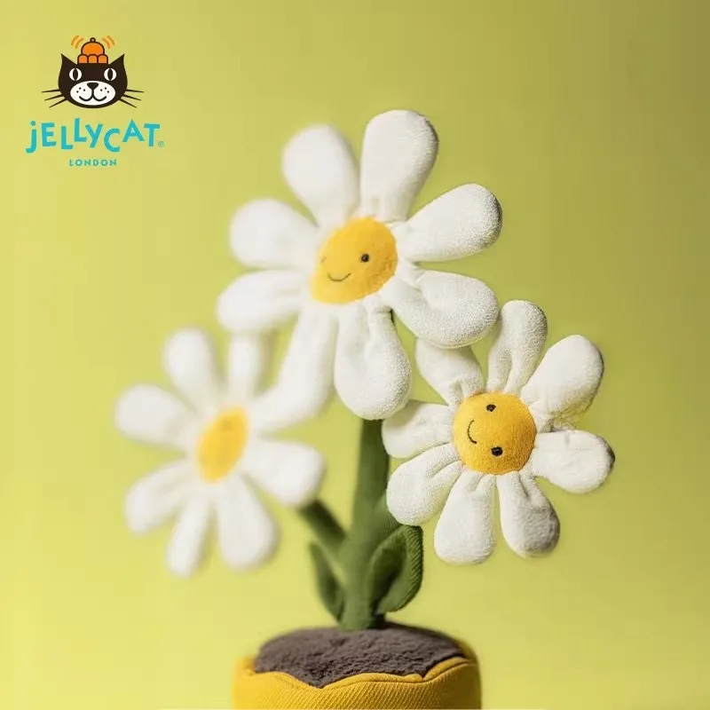

Милая плюшевая игрушка Jellycat Fun Daisy в горшке, 33 см, очаровательная кукла, успокаивающая игрушка, в стиле мультяшной пары, подарок на день рождения
