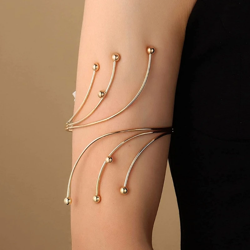 

Arm Bracelet for Women Girl Gold Mental Open Upper Arm Bangle Bracelet Simple Adjustable-Armlet Armband Baroque Arm Cuff