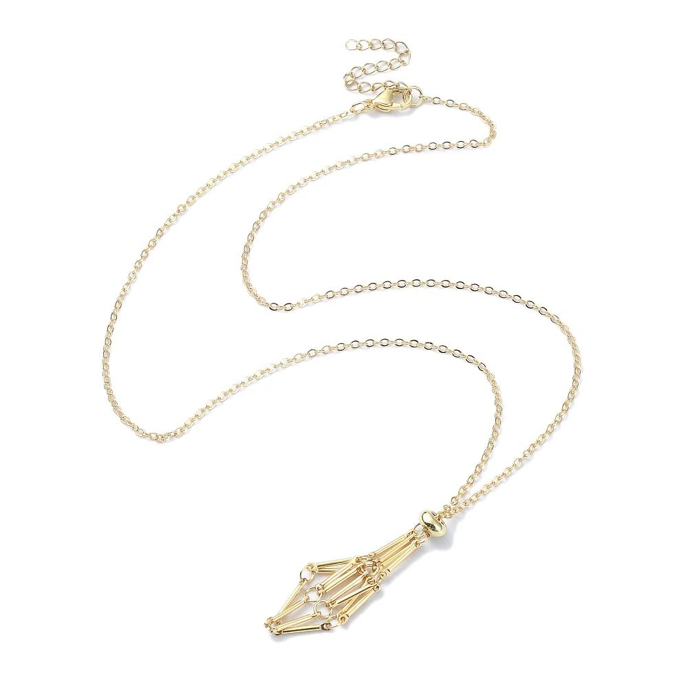 PandaHall 6 Stück 2-farbige Messing-Gliederketten für Makramee-Beutel, Platin & Gold, je 3 Stück pro Farbe für Anhänger-Halsketten und Schmuck – Detail 7
