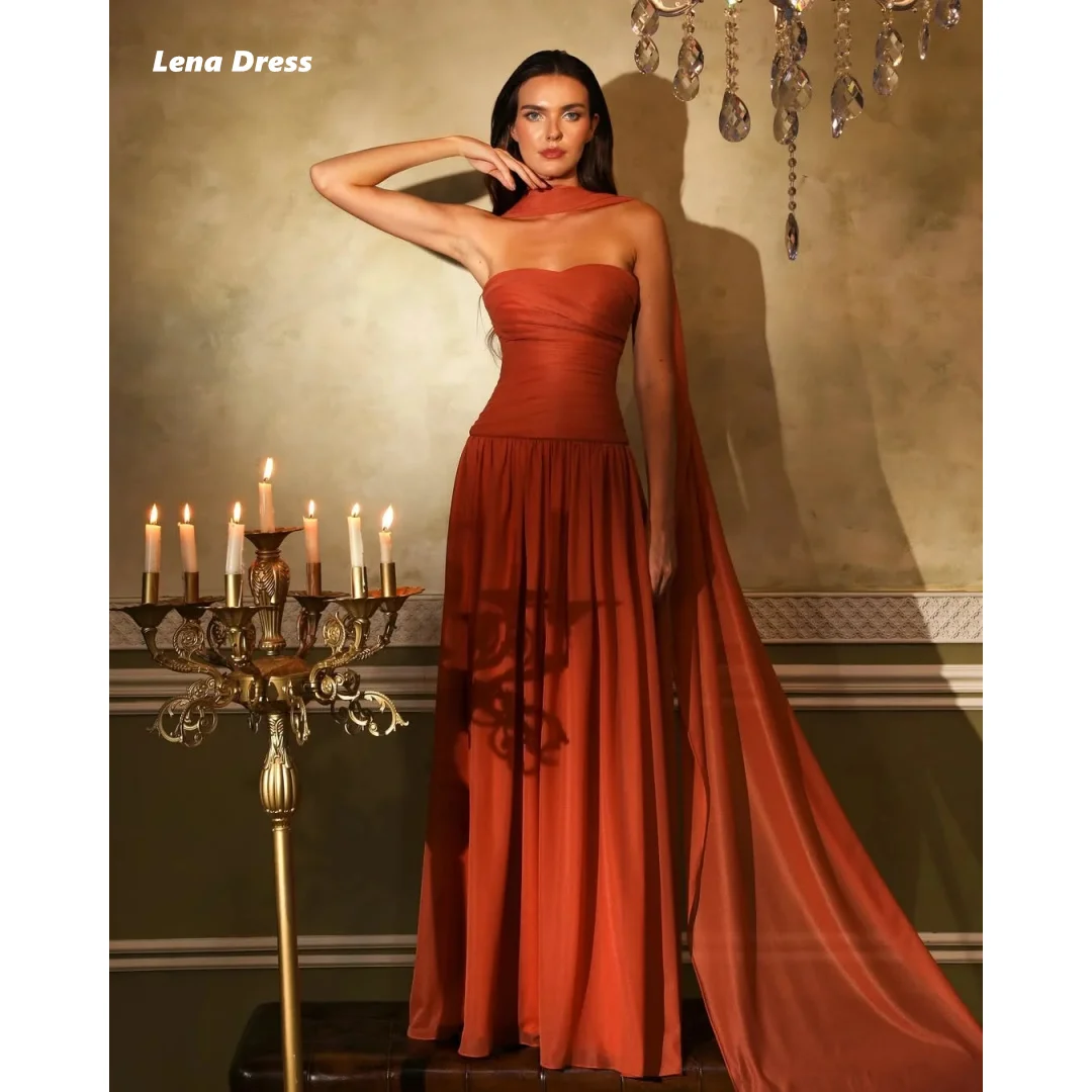 

Lena Custom Made Evening Dresses Woman Elegant Luxury 2025 Dresses for Special Occasions Shawl Chiffon Line A Luxury Ball Dress