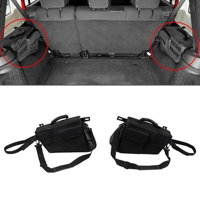 

Автомобильные органайзеры для хранения багажника, боковая сумка для хранения, органайзер для Jeep Wrangler JK 2018-2023, аксессуары для интерьера с несколькими карманами