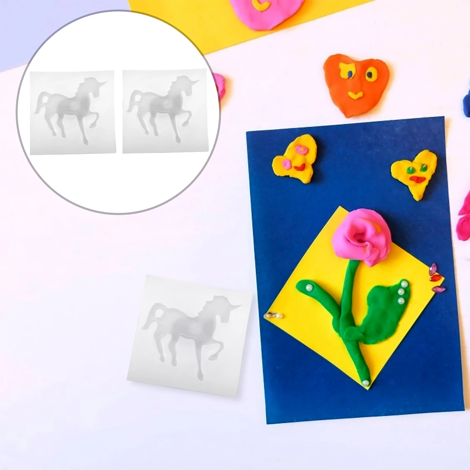 

2Pcs Flying Silicone Mold for DIY Resin Craft Jewelry Accessories Epoxy Casting Flying Horse Silicone Molds Reusable Flexible