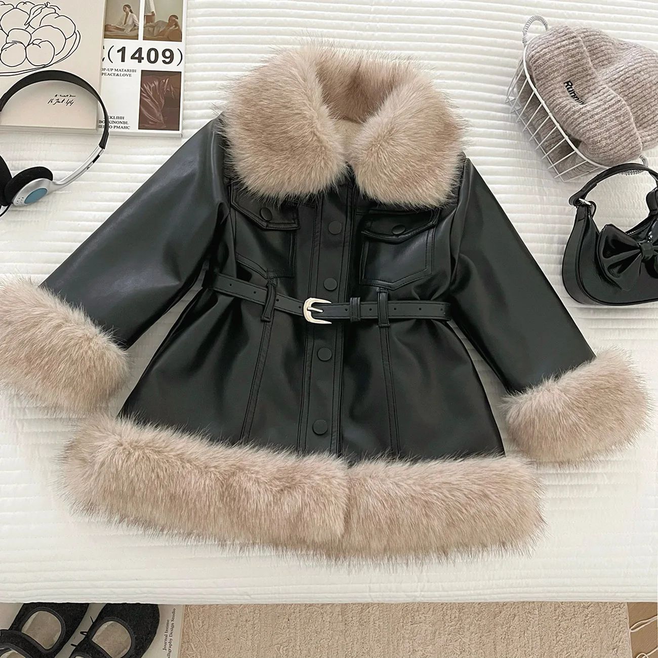 Girls Leather Coats… - image