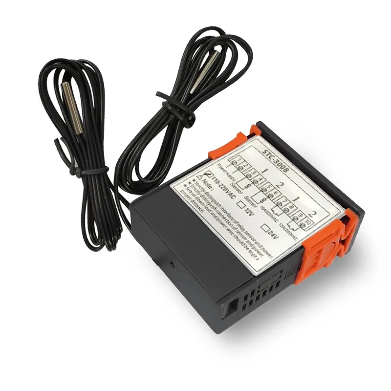 Termostato Eletrônico Inteligente STC-3008 com Display Digital e Controle Duplo, Ajuste de Temperatura Dupla