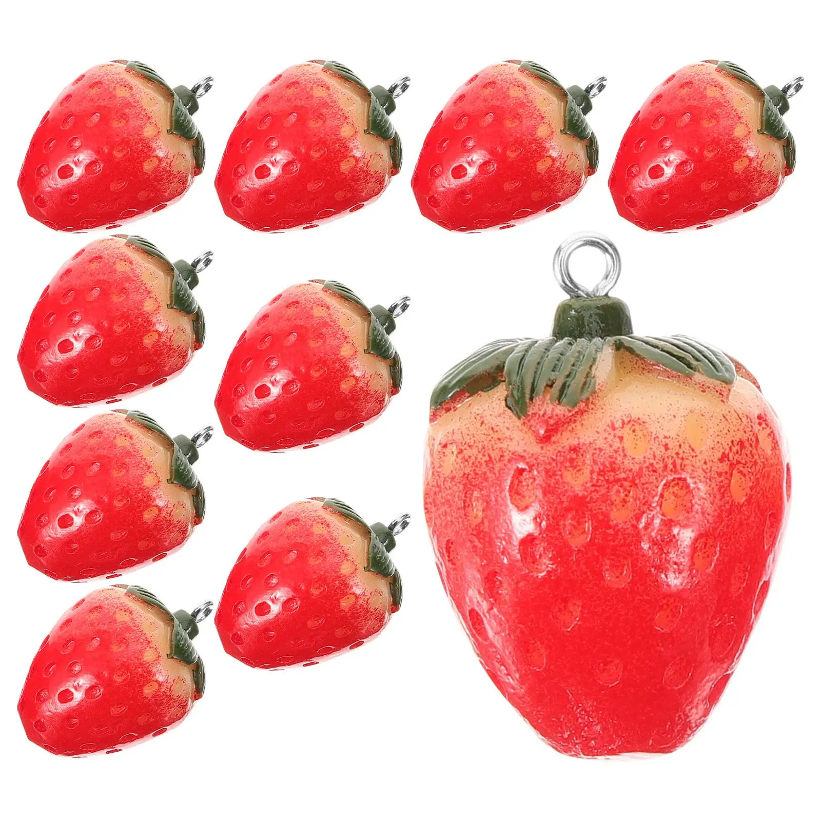 

10pcs Strawberry Jewelry Charms Large SizeFruit Pendants for Necklace Charms Pendant Bracelet Making Crafts Gifts