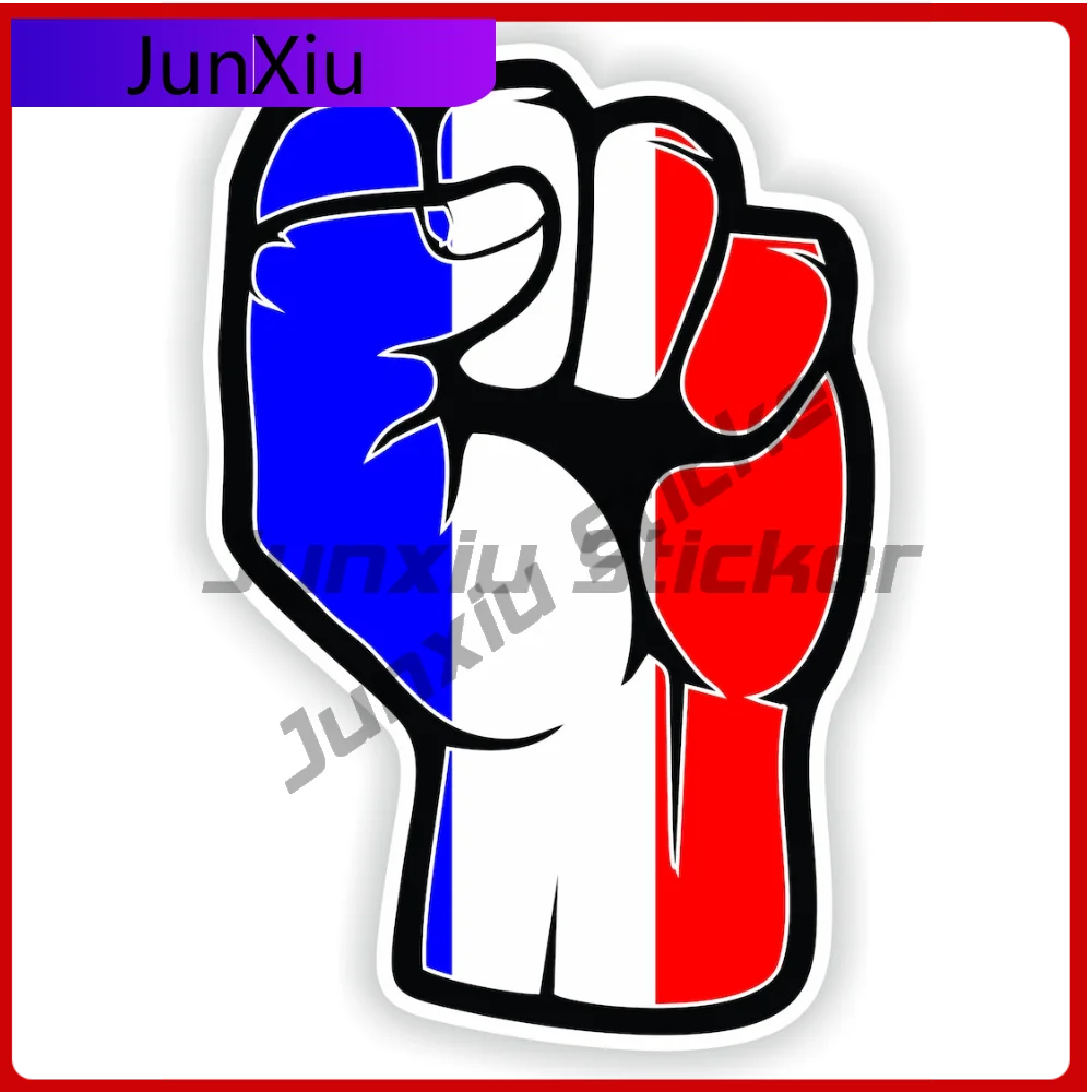 

France Sticker Fist Hand High Quality Exterior Decor For Laptop Door UV Resistant Decoration Auto Accessories Exterior Vinyl