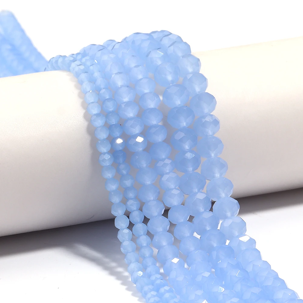 

Light Blue Natural Jades Stone Beads Matte Round Loose Spacer Beads 15'' 4/6/8mm For Decoration Making DIY Charm Accessories