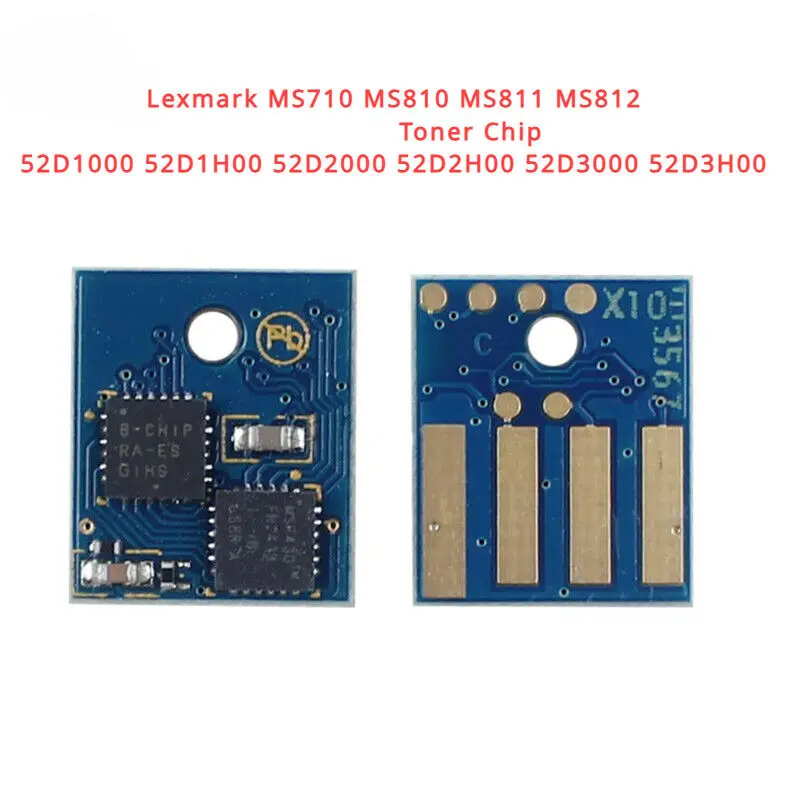 Chip de Tóner para Lexmark, recambio para MS710,MS810,MS811,MS812 (52D1000, 52D1H00 ,52D2000, 52D2H00 ,52D3000 ,52D3H00), 1 unidad