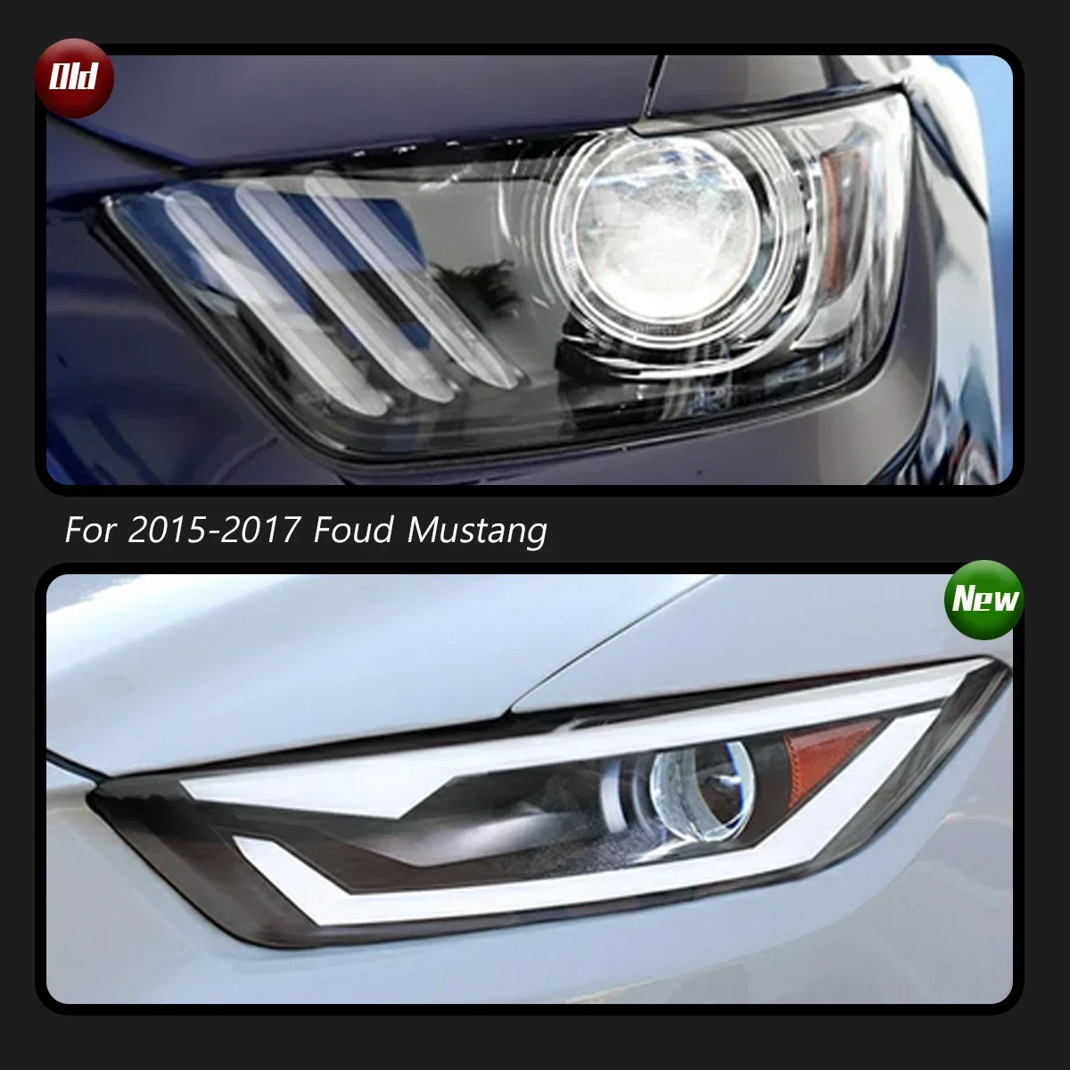 

Автомобильная фара TYPY для Ford Mustang, обновление 2015-2017, модифицированная для нового DRL, динамический указатель поворота, светодиодная фара, автоаксессуары