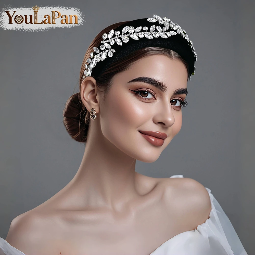 YouLaPan Elegant Velvet Headband Bridal Rhinestone Hair Accessories Wedding Party Evening Prom Bridesmaid Headpieces A283
