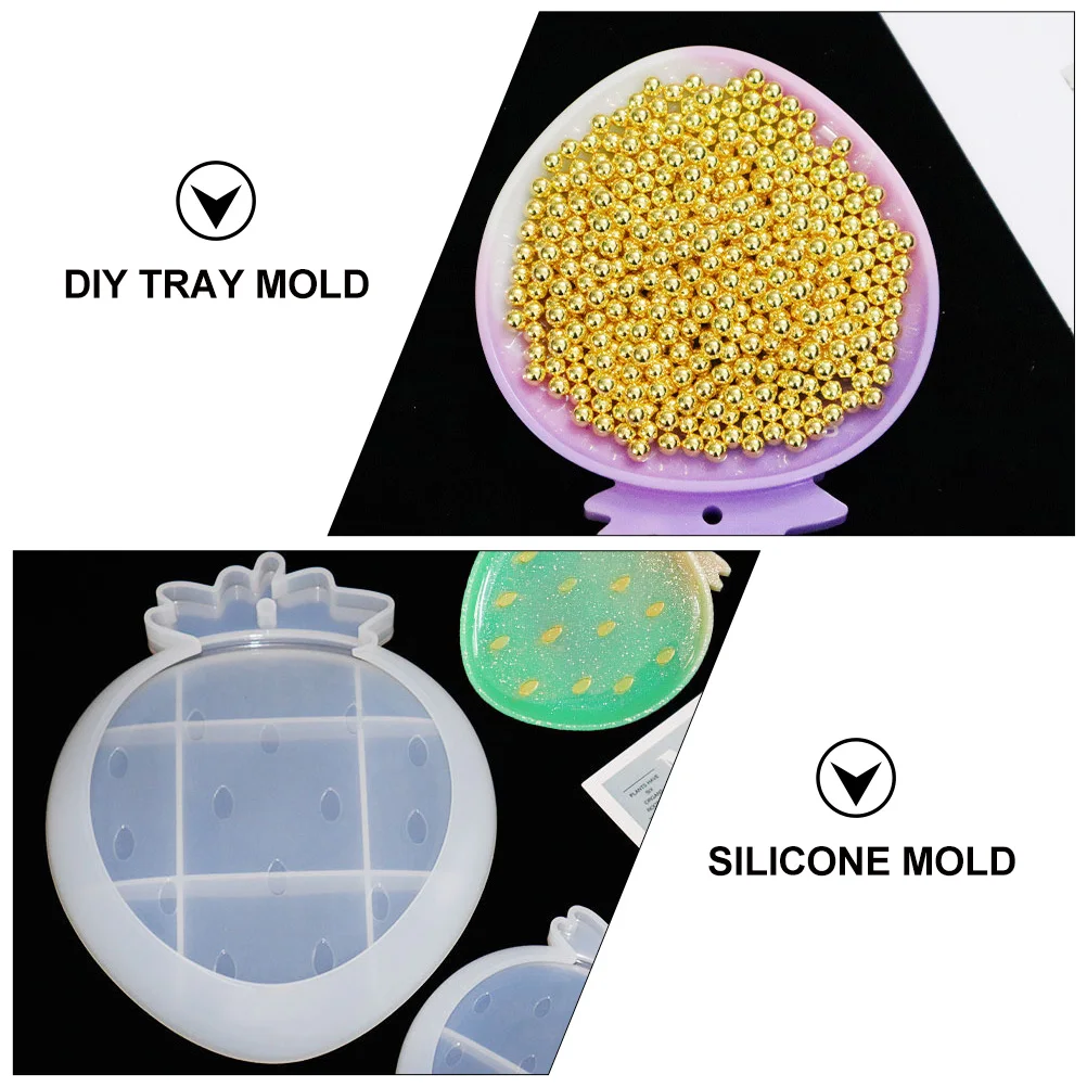 

Strawberry Fruit Dish Mold Plate Silicone Resin Moulds Craft Epoxy Casting Round Molds
