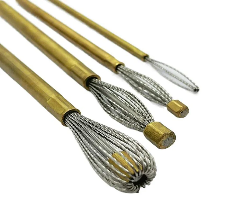 New CNC fast inner hole delinting tool, large small burr removal lampshade wire brush, suitable for manual electric drilling