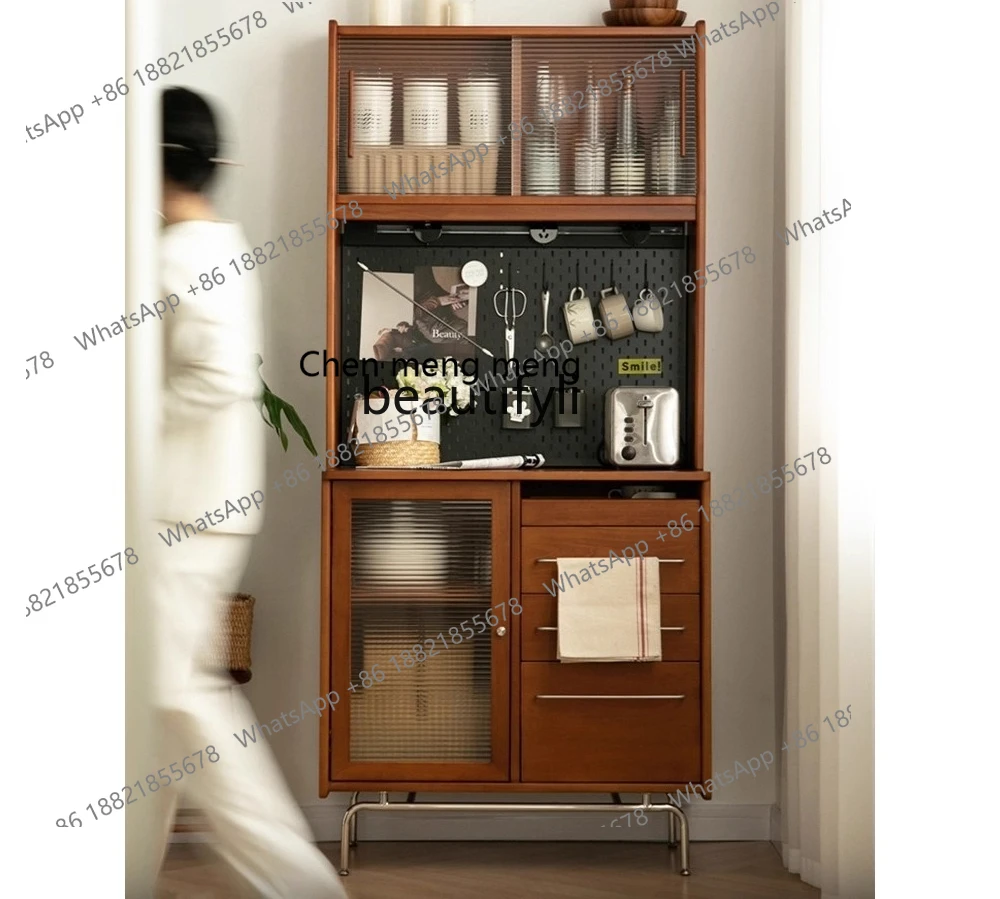 

X Vintage Style Solid Wood Sideboard Integrated Cabinet Tea Simple High Cabinet Entryway Multifunctional Storage Cabinet