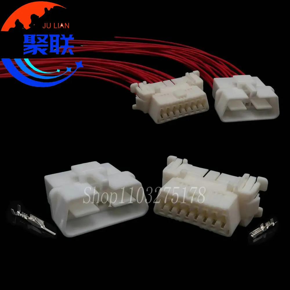 1 Set 16 Pin 179631-1 Automotive Male Female Connector Car OBD Diagnostic Tool Interface Wire Socket Plug For Toyota