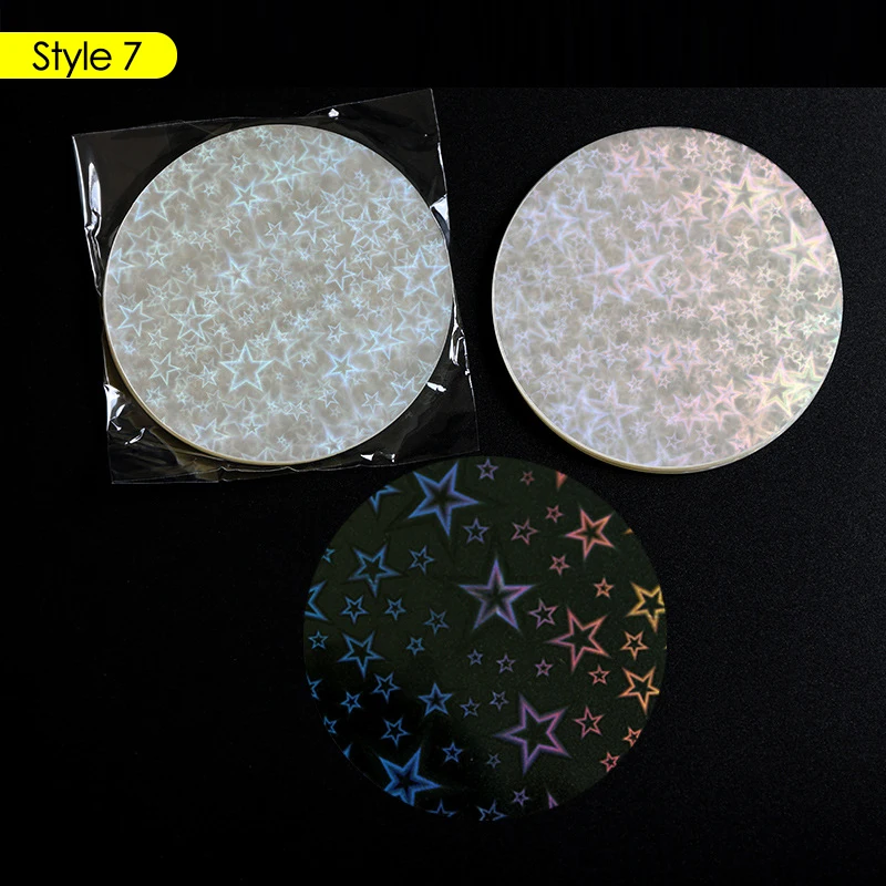 100PCS Multiple Styles Heart/Stars/Laser Pattern Transparent Badge Protective Film Circle Badge Film for 58mm 75mm Buttons Parts